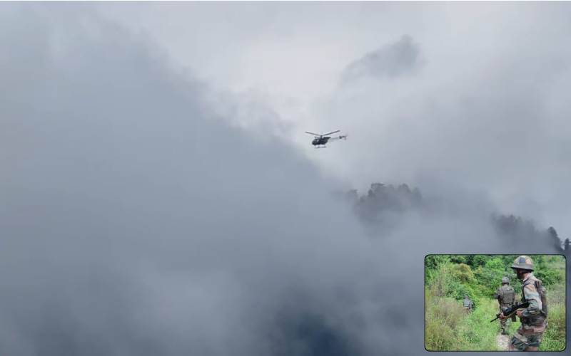 کشتواڑ:چھاتروانکاؤنٹرمیں پیرا کمانڈو،زخمی۔ سرچ آپریشن میں ہیلی کاپٹرکا استعمال 